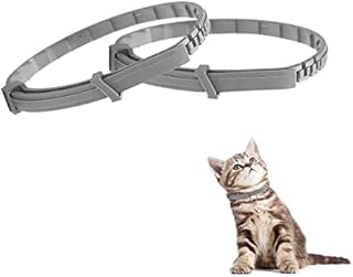 Jagowa 2 Pcs Cat Flea and Tick Collar 38cm 7-Months Cat Flea Treatment Adjustable Collar Protection Lice Tick Remover Waterproof Grey