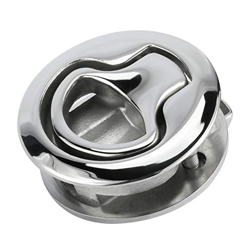 HYDDNice 1pc 2-13/32" Dia. Flush Pull Hatch Latch 316 Stainless Steel Marine Boat Hatch Latch Pull - Non Locking (1)