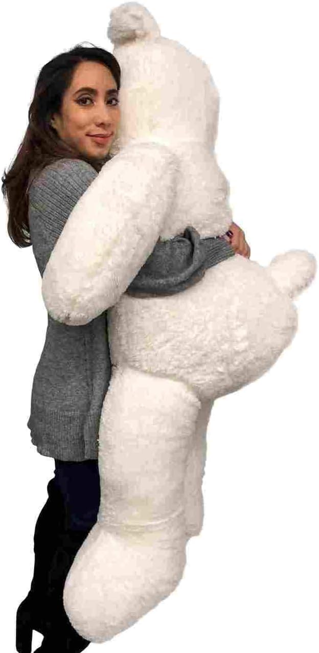 Nеw Dеаl Big Plush American Made Giant White Teddy Bear 5 Feet Tall 60 Inches 152 cm Soft Big Stuffed Animal Made in The USA