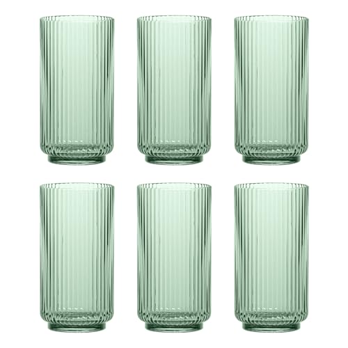 TarHong Mesa Premium Plastic Drinkware Jumbo Beverage, 22 Ounce, Sage Green, Set of 6