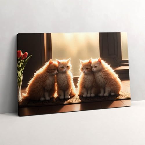 Doux petits chatons image sur toile chaleureuse pour habiller les murs du salon ou d'une chambre