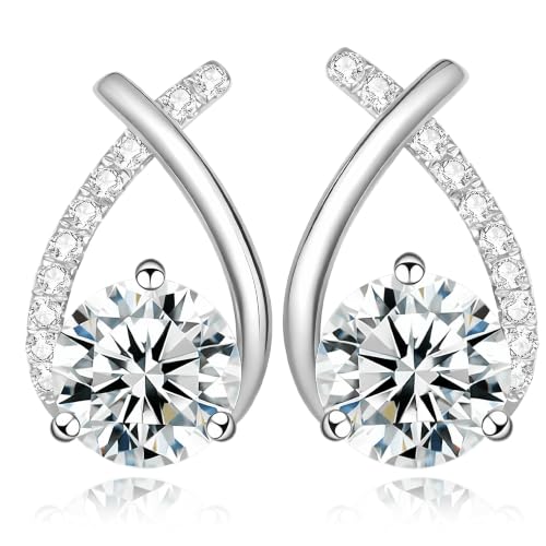 Moisanne studs 925 sterling silver 18K gold plated friction studs beauty fishtail earrings