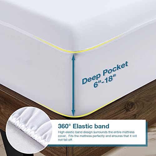 Waterproof Mattress Protector Full Mattress Pad Cover Deep Pocket Fitted Style 2 Pack, 54X75 Inches #TOP1