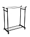 Finnhomy Rolling Clothes Rack, Garment Rack with Wheels, Rolling Clothing Rack, Double Rail Clothes Rack, Chrome