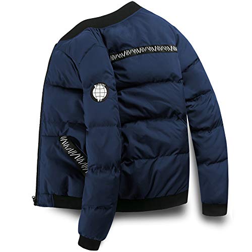 MADHERO Men's Puffer Jacket Insulated Down Alternative Outerwear Coats Navy Size 2XL