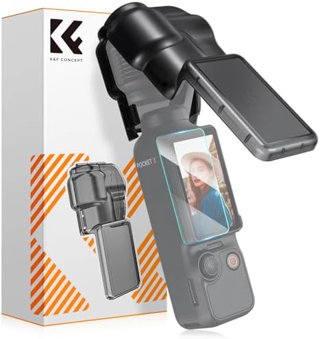 K&F Concept Pocket 3 Protective Case Cover for DJI Osmo Pocket 3 / Xtra Muse, Plastic Gimbal Protector Lens Screen Protector Guard Case Accessories