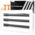 SUPPLYDEPOT 10x6 Modern AC Vent Cover Adjustable Airflow, Aluminum Standard Linear Slot Diffuser, Heating & Cooling Register Grille for Ceiling, Walls & Floors, Included Drywall Anchors & Screws