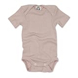 wolle seide body sommer Made in Baden-Württemberg Cosilana kurzarm Baby Body, Größe 50/56, Farbe Pink meliert, Spezial Qualität 45% kbA Baumwolle, 35% kbT Wolle, 20% Seide