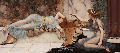 Art tableau Méfait et repos John William Godward affiche decoration murale 60x90