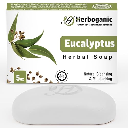 HERBOGANIC Eucalyptus Natural Bar Soap for Face Body