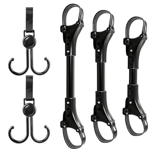 3pcs Stroller Connector with 2pcs Stroller Hook,Adjustable and Easy to Install,Baby Stroller Connector for Twins Outdoor Use ﻿