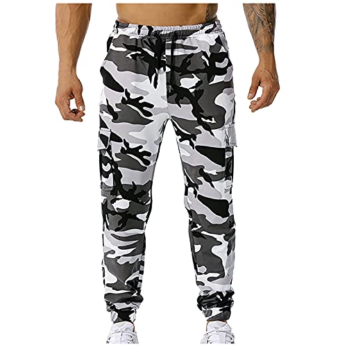 Camo Cargo Sweatpants for Men with Pockets, Mens Casual ogger Pants Sweatpants for Running Elastic Trousers