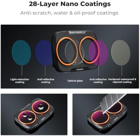 K&F CONCEPT Pocket 4P Handheld Action Camera Filter 4-Piece Set (ND8/PL+ND16/PL+ND32/PL+ND64/PL) - 5