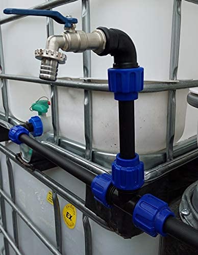 IBC verbindingsset voor 2 tanks met zwanenhals aftapkraan pompaansluiting