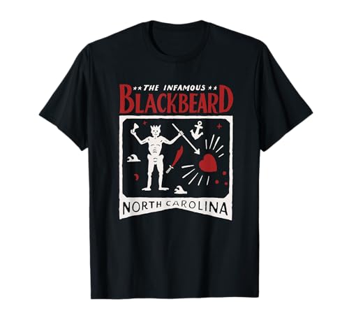 Barbanegra Edward Teach Outer Banks NC OBX Carolina del Norte Camiseta