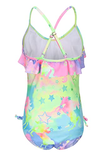 Image of Girls One Piece Swimsuits Ruffle Bathing Suit Kids Hawaiian Floral Swimwear 3-16 Years