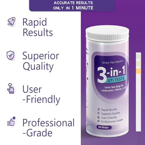 AssuTest 50ct Urinary Test Strips - 3-in-1 Advanced Urinary Home Testing Testing Kit Detection with Accurate Leukocytes, Nitrite, and PH Readings, Simple at-Home Urine Test Strips - Thumbnail 2