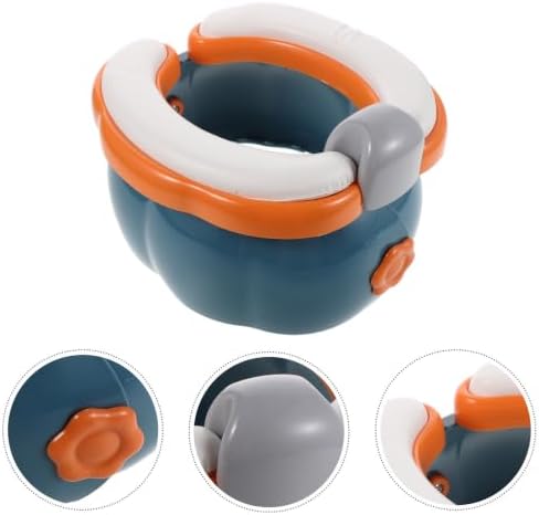 KONTONTY Portable Folding Potty Seat with Blue Plastic Travel Potty Training Seat, Non-Slip Base, and Easy-to-Clean Design Suitable for Home and Public Restrooms — view 8