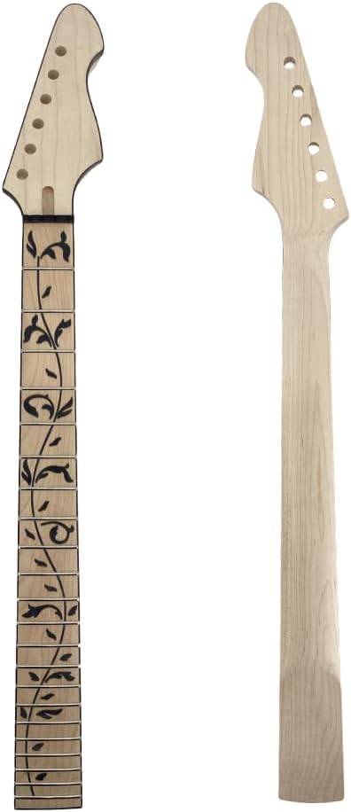 Maple Guitar Neck maple Fretboard 22 fret 25.5inch Firebird Head Black Vine Inlay Unfinished bolt on
