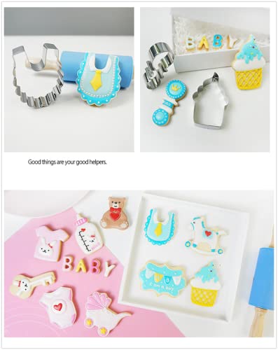 Baby Shower Series Cookie Cutters Set Of 9 Pcs, Stainless Steel Fondant Cutter Molds Baking Diy #TOP5