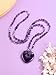 Top Plaza Amethyst Crystal Necklaces for Women Love Heart Natural Healing Gemstone Necklace Purple Jewelry Gifts for Mom Wife