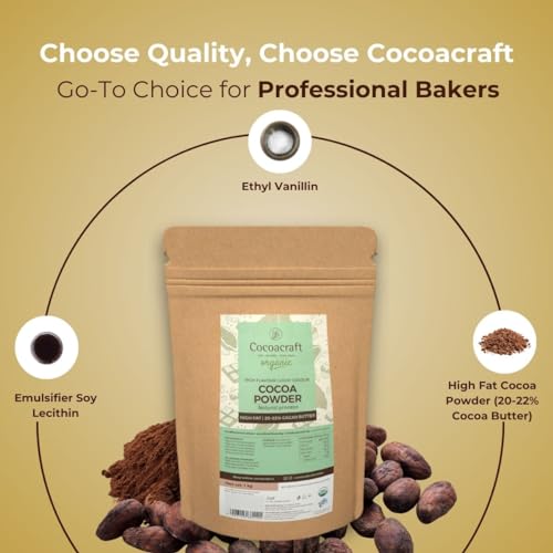 Image of Cocoacraft Light Organic Cocoa Powder with 20% Cacao Butter (1KG) 100% Natural Process | Handmade Artisanal Cocoa Powder from Kerala | Used in Baking, cooking, etc.