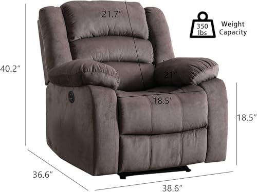Sillón reclinable eléctrico clásico Marrón miniatura 3