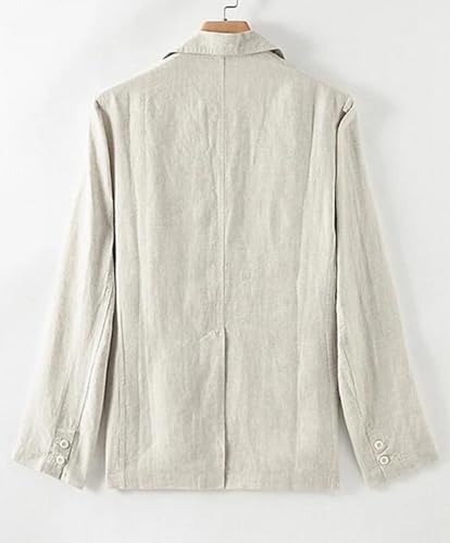 VENNYNG Men's Linen Blazer Beach Wedding Casual Sport Jacket Tailored Fit Solid Colored Single Breasted Two-Buttons4