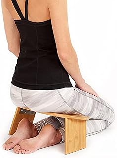 JYCCH Meditation Bench Foldable, Perfect Kneeling Stool Ergonomic Bamboo Yoga Bench - Includes Carrying Bag