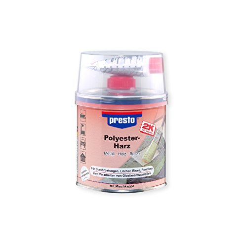 Résine polyester Presto haute adhérence, deux pots de 250 g à séchage rapide