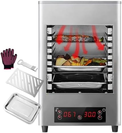 1700W Electric Smokeless Steak Grill Oven - 800℃ Adjustable Temp, 30min Timer, Commercial Grade, Includes Stainless Steel Accessories, A-220V Broiler for Perfect Steaks