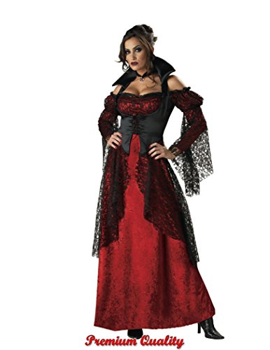 InCharacter Costumes, LLC Vampiress Adult Full Length Gown, Red/Black, Small