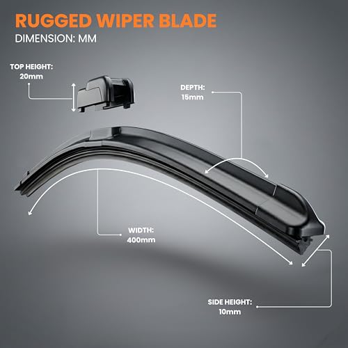 Image of Eltron Turbo Windshield Wiper Blades Compatible with CIAZ Pair (D-24, P-16) Superior All-Weather Rubber, Aerodynamic Design, Quick Install with 1 year warranty