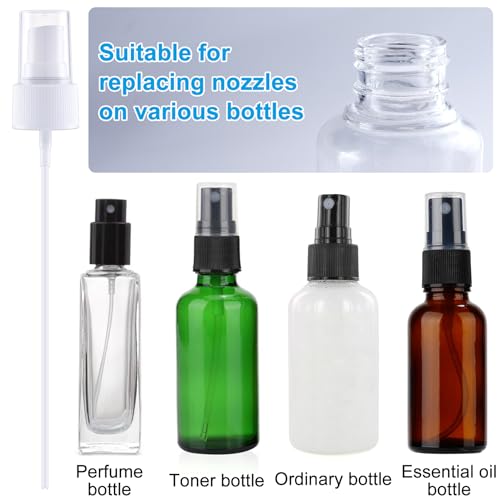 4 Pcs Spray Bottle Top, Nozzle Sprayer Tops Replacement, Plastic Fine Mist Sprayer Pump for Essential Oil, Cleaning Solutions (24/410 Cap Size, White)3