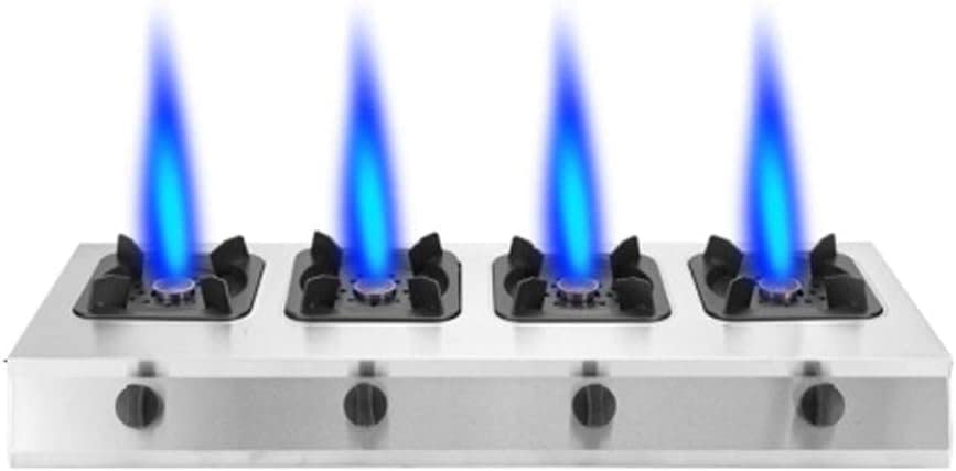Commercial Stainless Steel Pot Stove, 3/4/6/8 Gas Range, Energy Saving Liquefied Gas/Natural Gas Stove (Natural Gas 6 heads) (Natural Gas 4 heads (A))