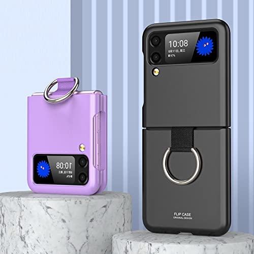 Para Samsung Galaxy Z Flip 3 5G Case, Galaxy Z Flip 3 5G caso com anel, difícil PC Caso dobrável des