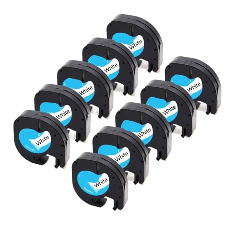 10PK�A91201 91202 12267 91200 91203 91204 91205 �v���X�`�b�N���x���e�[�v 12mm*4M LT-100H LT-100T XR �p(10PK Paper White)