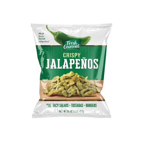 Image of Fresh Gourmet Crispy Lightly Salted Jalapenos Low Carb |Crunchy Snack and Salad Topper 16 Ounce (Pack of 2)