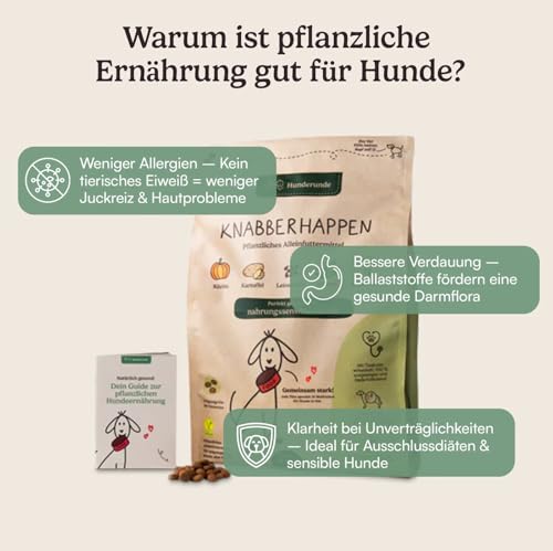 Hunderunde – Trockenfutter für Hunde 2x4kg – Knabberhappen Alleinfutter I vollwertig & pflanzlich I Kann die Verdauung & Fellglanz unterstützen I Insektenprotein Kichererbse Flohsamen Süßkartoffel