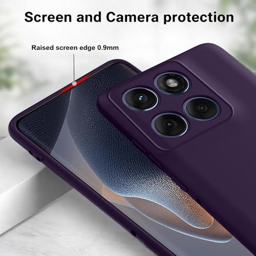 Image of Back Cover Compatible with Motorola Moto Edge 70 5G | Full Camera Protection | Premium Liquid Silicon Case | Flexible Bumper Case for Motorola Moto Edge 70 5G (Purple)