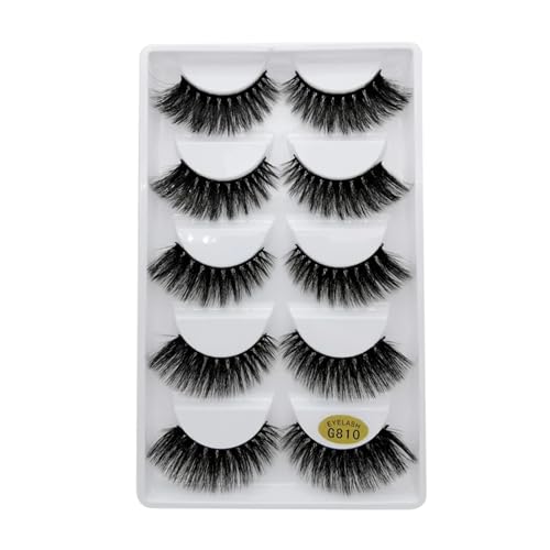 UAMOU Rzęsy 10/20/50/100 pudełek naturalne rzęsy z norek 3D Faux Cils Cilios puszyste sztuczne rzęsy delikatne grube rzęsy Cheerfully (Color : G810, Size : 60 boxes)