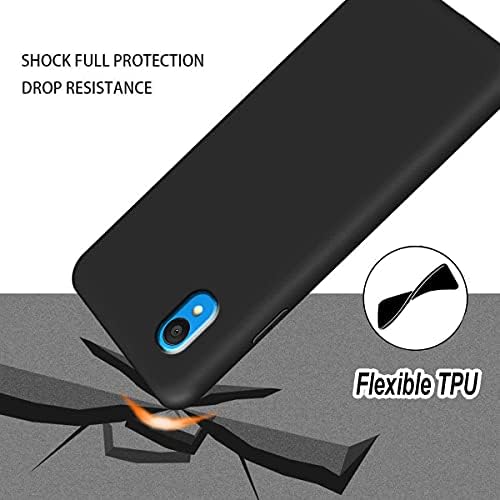 LYZXMY Case for Alcatel 1 2021 Transparent + Black Cover + [2 Pieces] Tempered Film Glass Screen Protector - Silicone Soft TPU Cover Shell for Alcatel 1 2021 (5.0")