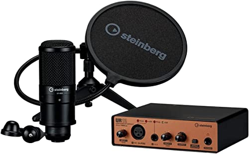 Steinberg UR12 Podcast Starter Pack - interfaccia audio USB 2.0 a due canali, microfono a...
