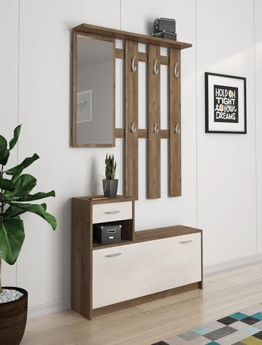 PRATICO E INNOVATIVO - La struttura di questo articolo d'arredamento multiuso è semplice e salvaspazio, le misure lo rendono perfetto per arredare con gusto ed eleganza ingressi di piccoli appartamenti - E' possibile posizionarlo in diversi ambienti della vostra casa, dall'ingresso alla camera da letto, sala da pranzo, ufficio, studio o spogliatoio a seconda delle vostre necessità