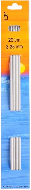 Pony Double Ended Knitting Pins, Aluminium, Multi-Colour, 3.25mm