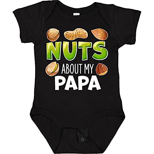 Image of inktastic Nuts About My Papa Peanut, Almond, Pistachio Baby Bodysuit 6 Months 0040 Black 39f48