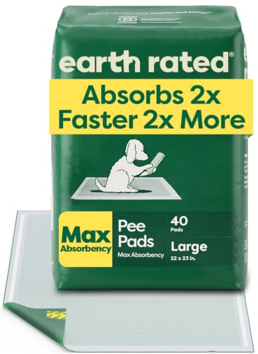 Image of Earth Rated 40 Puppy Pads, Max Absorbency Pee Pads for Dogs, Regular (L)