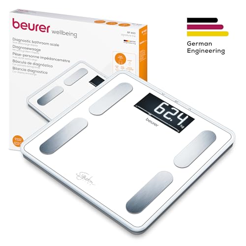 Beurer BF 400 white Diagnosewaage Signature Line, präzise Körperanalyse für bis zu 10 Personen, mit extra großem Invers-LCD-Display, Tragkraft bis 200 kg 6
