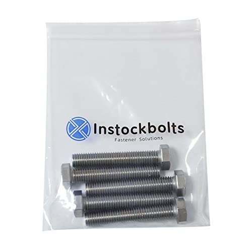 Image of 3 /8-16 x 3 inch Hex Head Screw Bolt, 304 Stainless Steel 18-8, Full Thread, Coarse Thread UNC, ASME B18.2.1, 5 Pcs-Pack