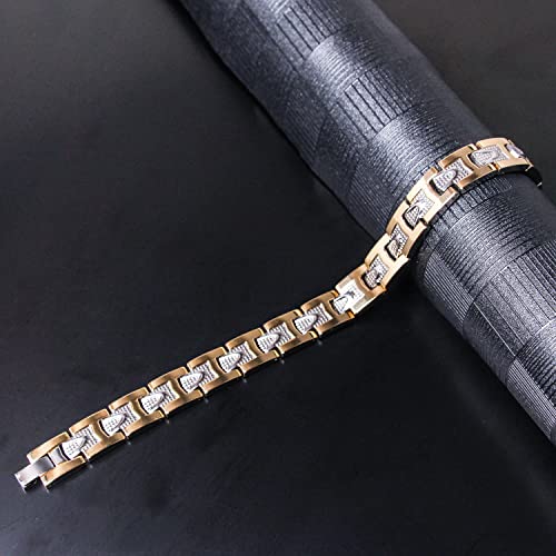 Abuzitos Pure Titanium Magnetic Therapy Bracelet Stainless Steel Ultra Strength Magnet Magnetic Bracelets For Men,Adjustable Length With Sizing Tool #TOP4